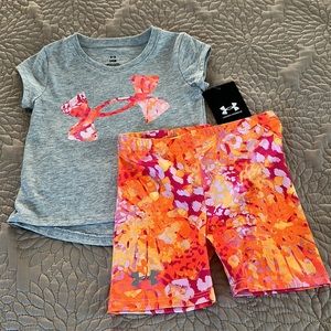 Underarmour girls shorts set
